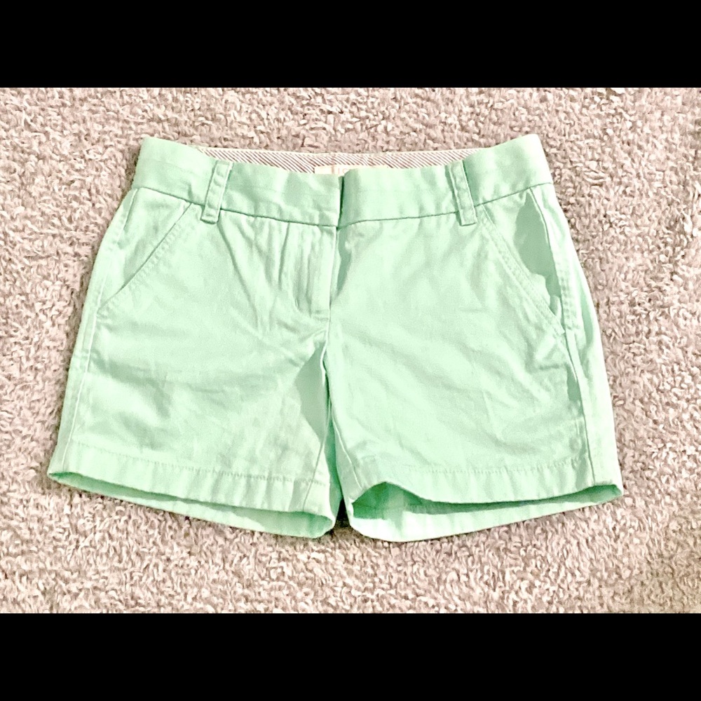 J. Crew Mint Green Chino Shorts